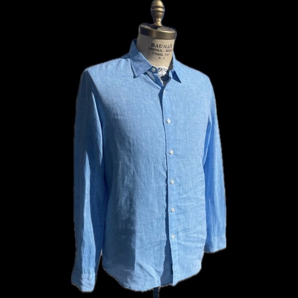 MICHAEL KORSLButton-up Shirt in Linen Classic Fit Men’s